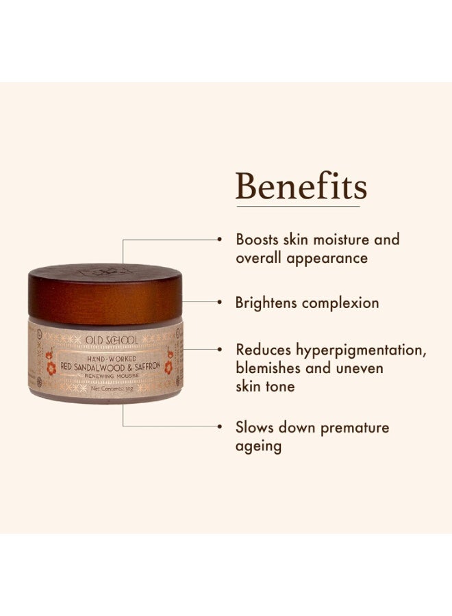 OLD SCHOOL Rituals Red Sandalwood & Saffron Age-Defying Face Moisturiser|For Dull Or Mature Skin|Hydrating Mousse|50G|Reduces Fine Lines & Wrinkles|Enhances Youthful Radiance 50g - Image 3